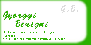 gyorgyi benigni business card